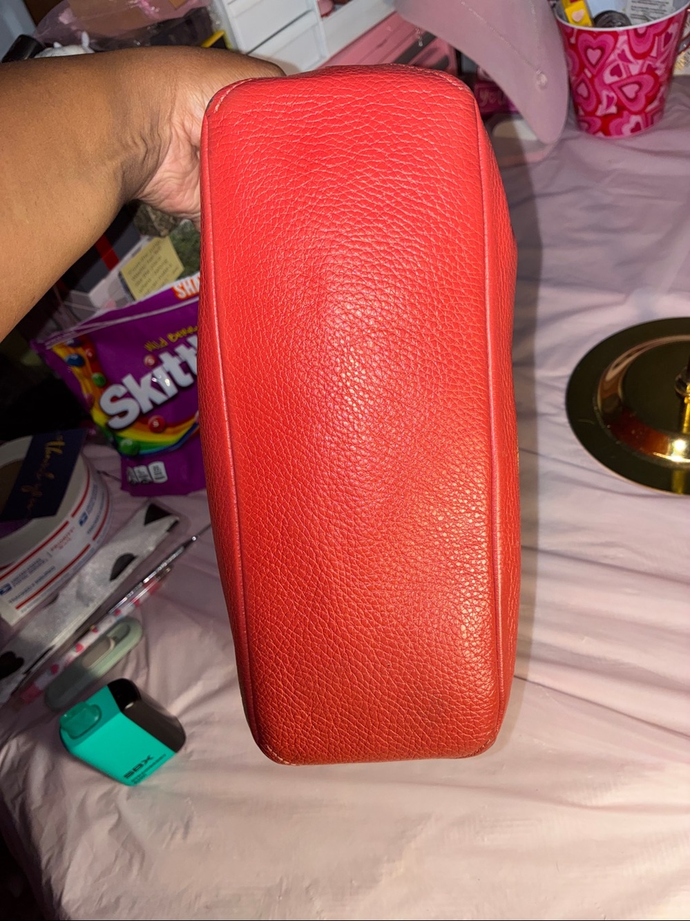 Coach Coach Abby Duffle in a salmon pink color pebbled leather bag! - Picture 5 of 13